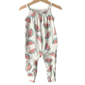 Carter's Smocked Watermelon Jumpsuit One Piece - Oat Pink - 18M